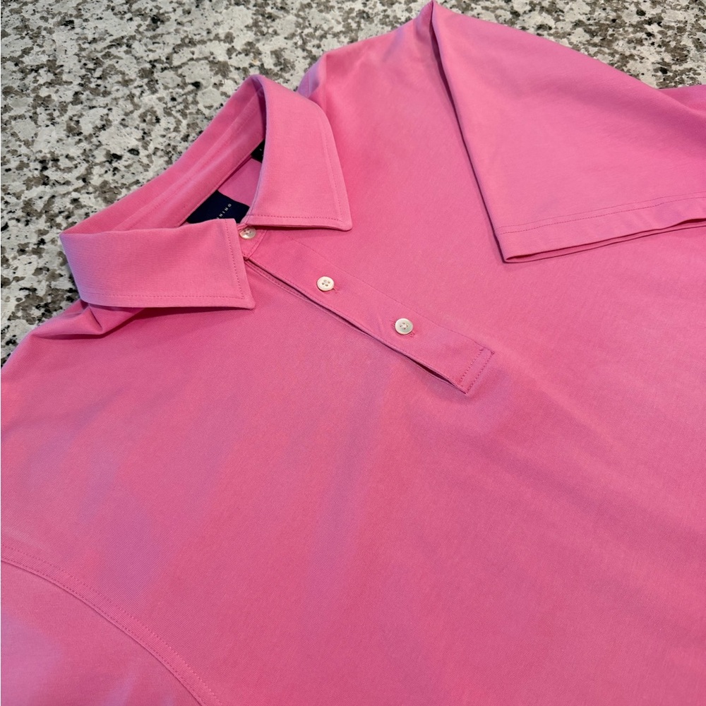 Dunning Golf Large Short Sleeve. Classic Pink Polo Shirt